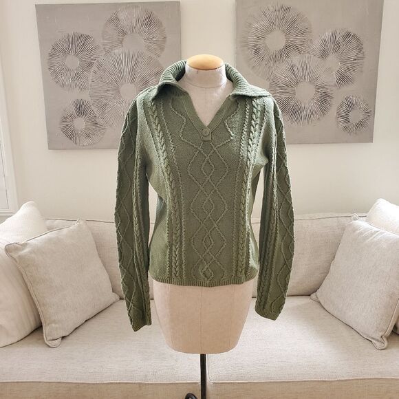 Talbots Cable Knit Sweater Sz Lg - Picture 1 of 9